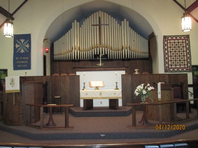 The empty sanctuary on Easter--like the empty tomb!